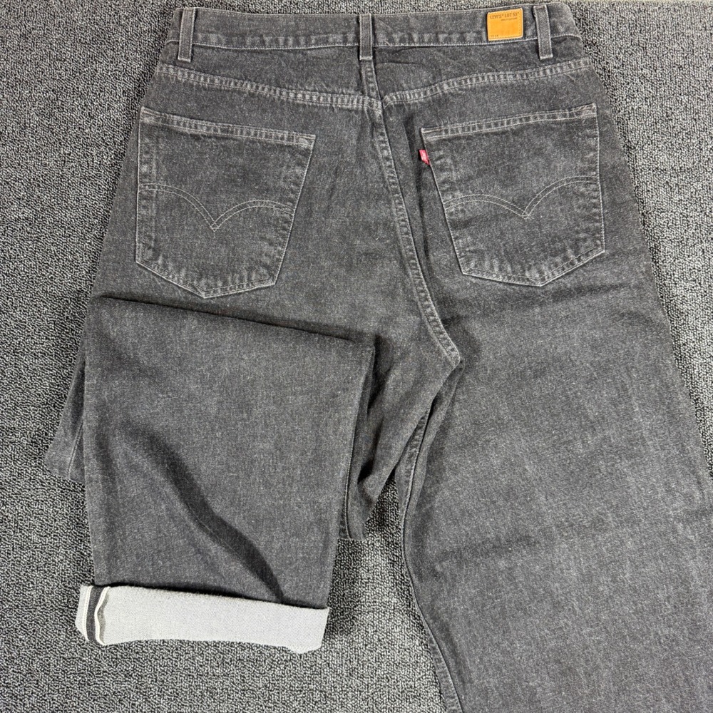 Vintage Levis Lot 53 Redline Selvedge Black Denim Jeans Men's 36x32 Wide Leg Y2K